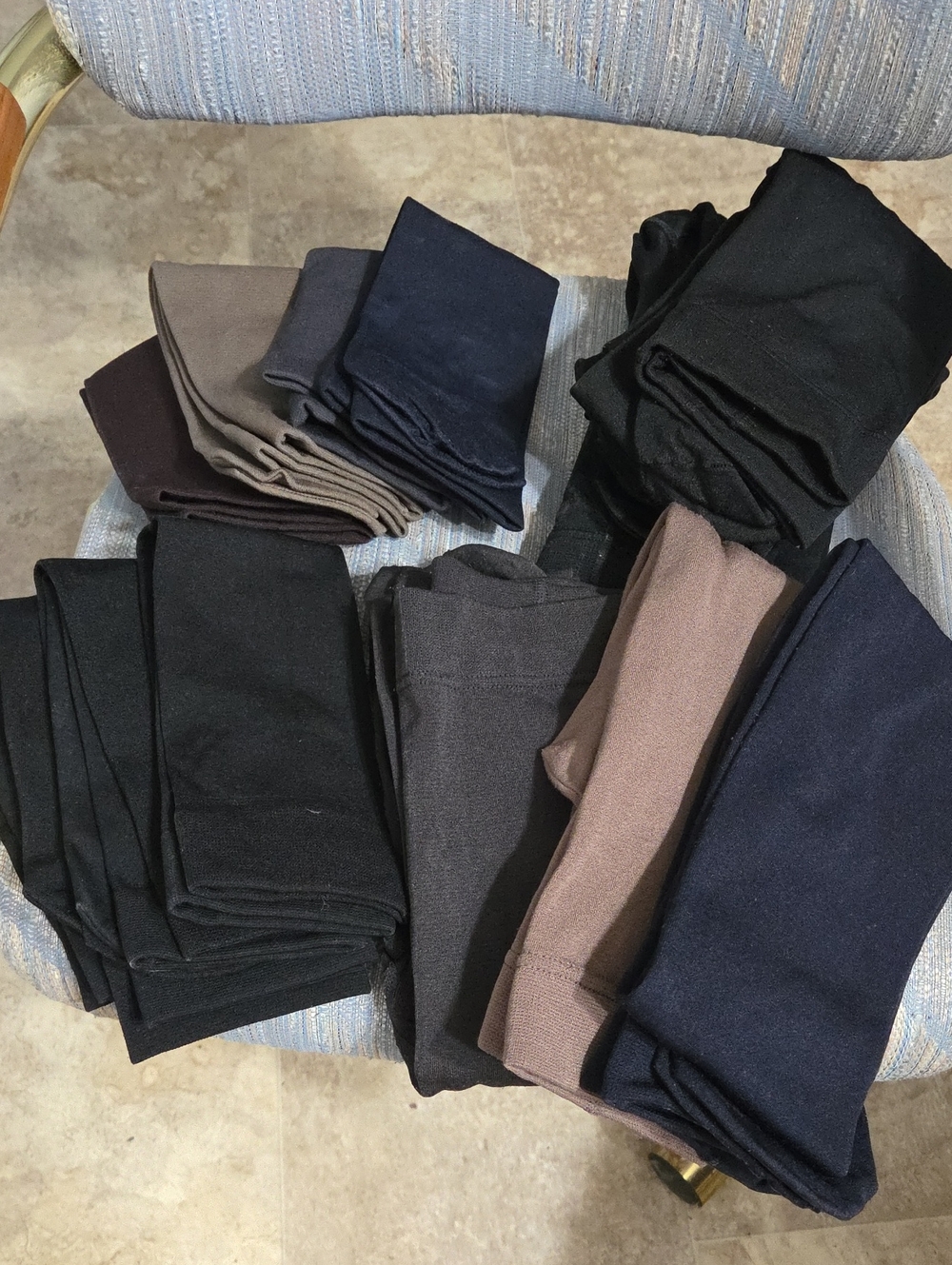 Lot of Lined Tights and Trouser Socks - Neutral Colors
